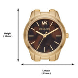 Michael Kors Runway Mercer Analog Brown Dial Gold Steel Strap Watch For Women - MK6855 Buy Now By Michael Kors