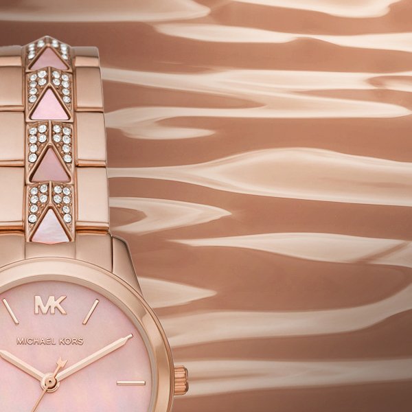 Michael Kors Runway Mother of Pearl Dial Rose Gold Steel Strap Watch For Women - MK6856 Buy Now By Michael Kors