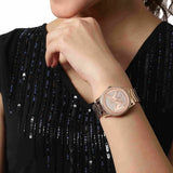 Michael Kors Ritz Analog Crystals Silver Dial Rose Gold Steel Strap Watch for Women - MK6863 Buy Now By Michael Kors