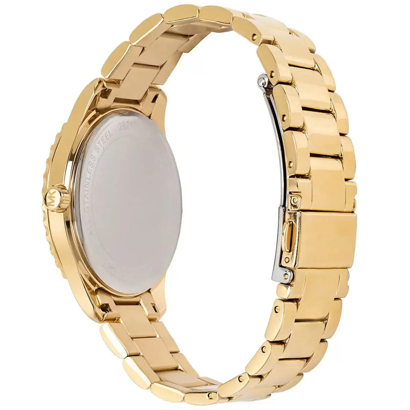Michael Kors Layton Three Hand Mother of Pearl White Dial Gold Steel Strap Watch For Women - MK6870 Buy Now By Michael Kors