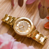 Michael Kors Runway Three-Hand Gold Dial Gold Steel Strap Watch For Women - MK6911 Buy Now By Michael Kors
