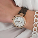 Michael Kors Parker Chronograph White Dial Brown Leather Strap Watch For Women - MK6917 Buy Now By Michael Kors