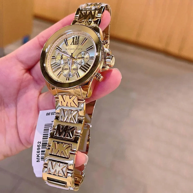 Michael Kors Wren Chronograph Gold Dial Gold Steel Strap Watch for Women - MK6952 Buy Now By Michael Kors