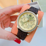 Michael Kors Tibby Multifunction Gold Dial Brown Leather Strap Watch For Women - MK6966 Buy Now By Michael Kors