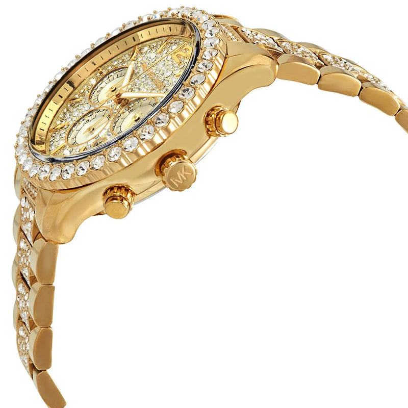 Michael Kors Layton Chronograph Gold Dial Gold Steel Strap Watch For Women - MK6977 Buy Now By Michael Kors