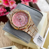 Michael Kors Lennox Three Hand Crystals Rose Gold Dial Rose Gold Steel Strap Watch For Women - MK6992 Buy Now By Michael Kors