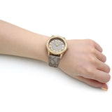 Michael Kors Runway Three Hand Quartz Gold Dial Brown Leather Strap Watch For Women - MK6999 Buy Now By Michael Kors