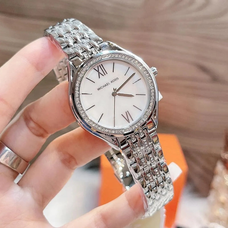 Michael Kors Mindy White Dial Silver Steel Strap Watch For Women - MK7075 Buy Now By Michael Kors