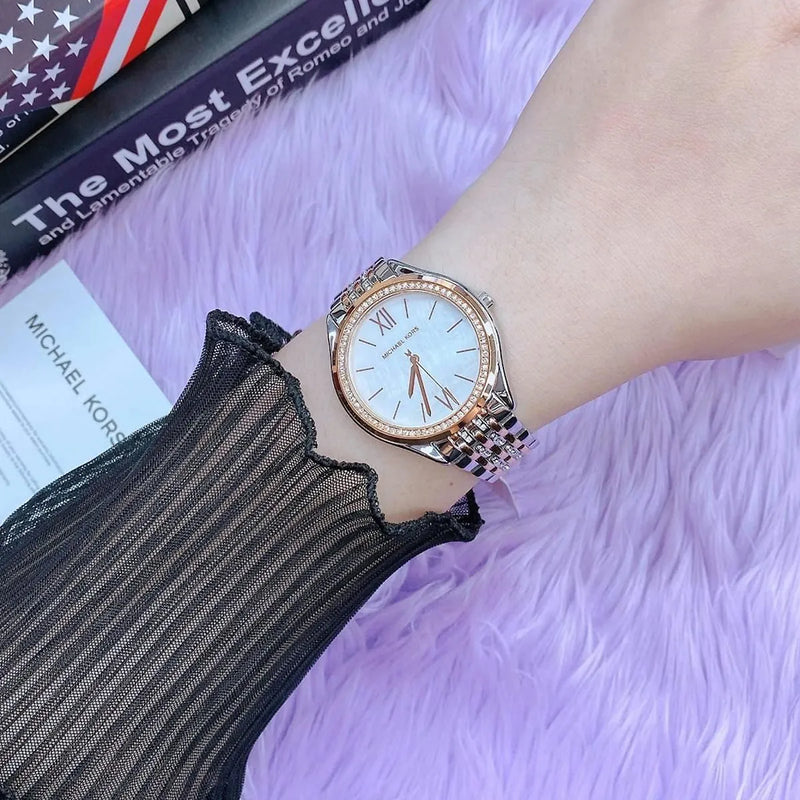 Michael Kors Mindy Three Hand White Dial Two Tone Steel Strap Watch For Women - MK7077 Buy Now By Michael Kors