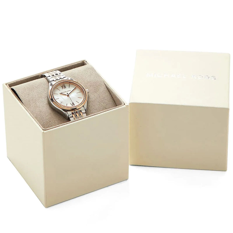 Michael Kors Mindy Three Hand White Dial Two Tone Steel Strap Watch For Women - MK7077 Buy Now By Michael Kors