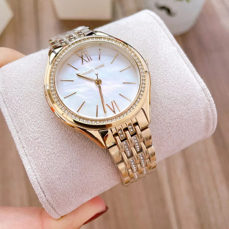 Michael Kors Mindy Three Hand White Dial Rose Gold Steel Strap Watch for Women - MK7078 Buy Now By Michael Kors