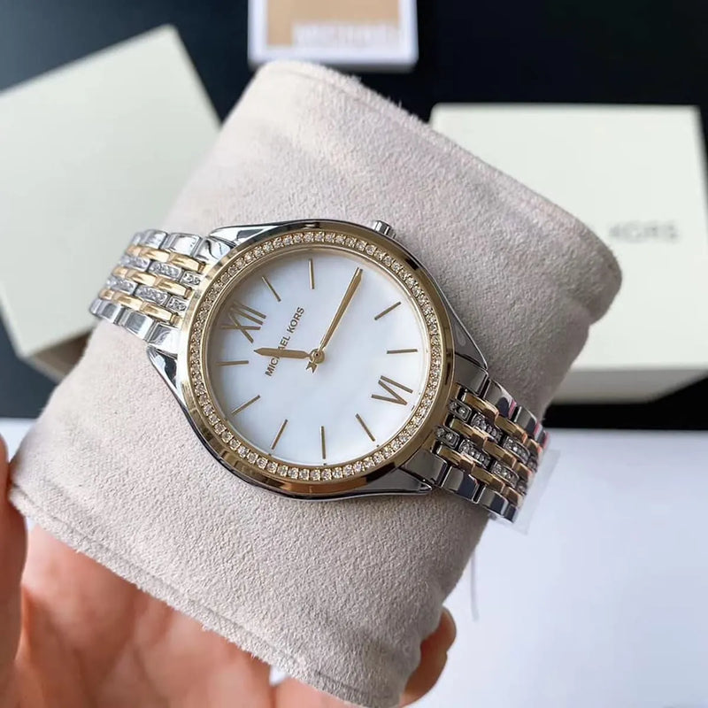 Michael Kors Mindy Three Hand White Dial Two Tone Steel Strap Watch For Women - MK7084 Buy Now By Michael Kors
