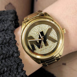 Michael Kors Janelle Quartz Gold Dial Gold Steel Strap Watch For Women - MK7088 Buy Now By Michael Kors