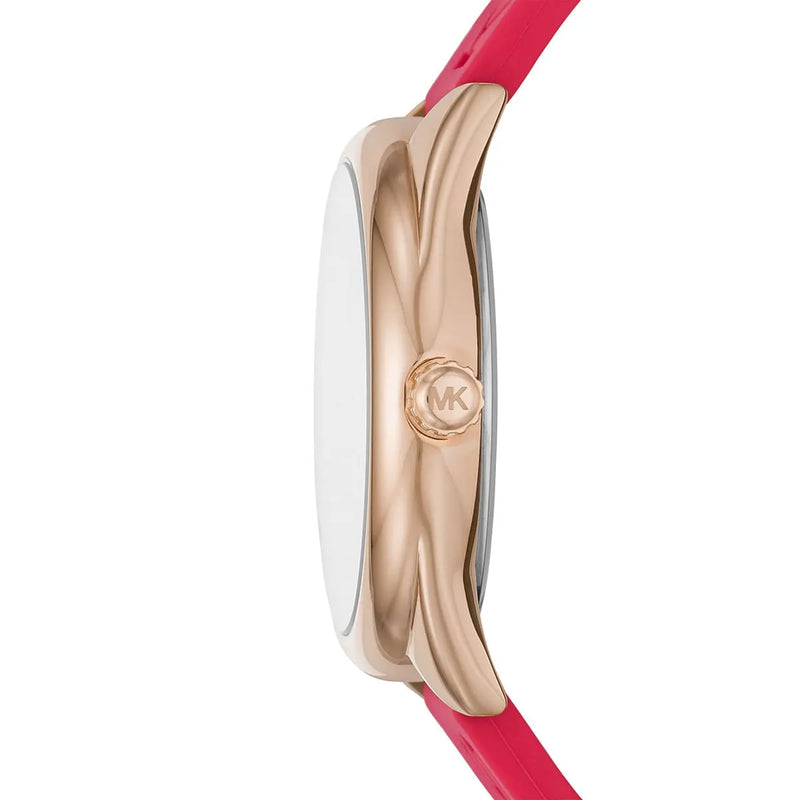 Michael Kors Janelle Three Hand Red Dial Red Rubber Strap Watch For Women - MK7142 Buy Now By Michael Kors