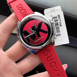 Michael Kors Janelle Three Hand Red Dial Red Rubber Strap Watch For Women - MK7144 Buy Now By Michael Kors