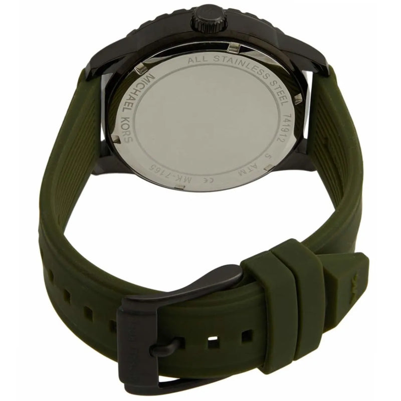 Michael Kors Cunningham Chronograph Black Dial Green Rubber Strap Watch For Men - MK7165 Buy Now By Michael Kors