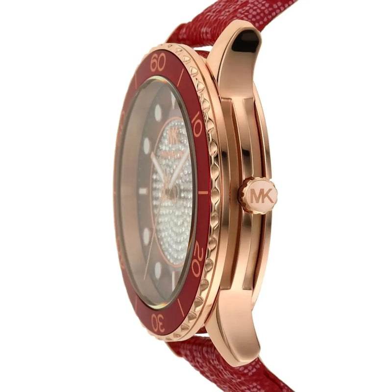 Michael Kors Runway Three-Hand Quartz Red Dial Red Leather Strap Watch For Women - MK7179 Buy Now By Michael Kors