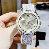 Michael Kors Jessa Multifunction Gold Dial White Leather Strap Watch For Women - MK7204 Buy Now By Michael Kors