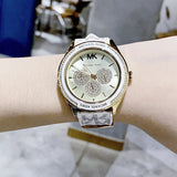 Michael Kors Jessa Multifunction Gold Dial White Leather Strap Watch For Women - MK7204 Buy Now By Michael Kors