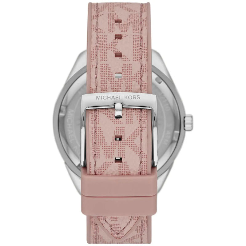 Shop Michael Kors Multifunction Silver Dial Pink Leather Strap Watch For Women - MK7206 in USA