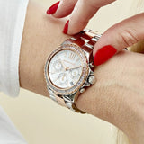 Michael Kors Everest Chronograph White Dial Two Tone Steel Strap Watch For Women - MK7214 Buy Now By Michael Kors