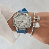 Michael Kors Sidney Multifunction Crystals Silver Dial Blue Rubber Strap Watch for Women - MK7220 Buy Now By Michael Kors