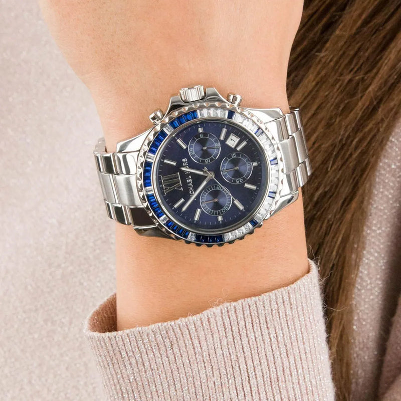 Michael Kors Everest Chronograph Blue Dial Silver Steel Strap Watch For Women - MK7237 Buy Now By Michael Kors