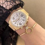 Michael Kors Lexington Mother of Pearl White Dial Gold Steel Strap Watch For Women - MK7241 Buy Now By Michael Kors