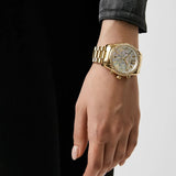 Michael Kors Lexington Mother of Pearl White Dial Gold Steel Strap Watch For Women - MK7241 Buy Now By Michael Kors