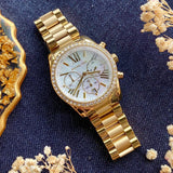 Michael Kors Lexington Mother of Pearl White Dial Gold Steel Strap Watch For Women - MK7241 Buy Now By Michael Kors