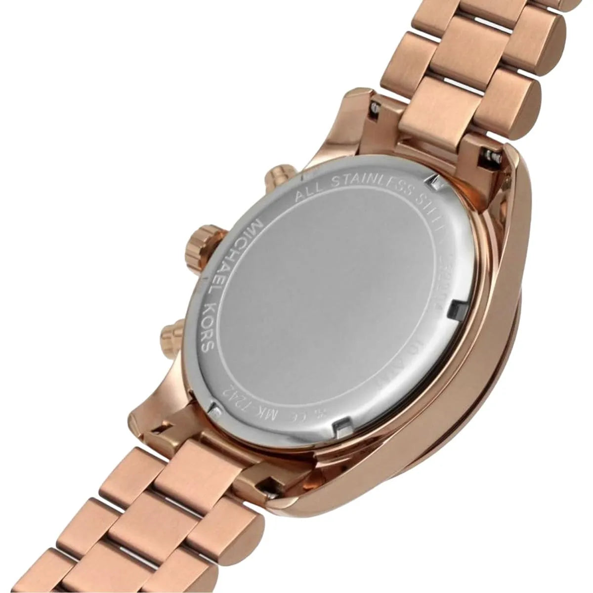 Michael Kors Lexington Chronograph Rose Gold Dial Rose Gold Steel Strap Watch for Women - MK7242