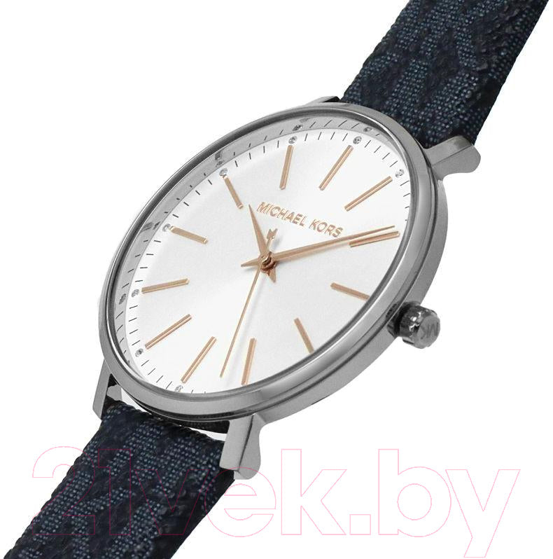Michael Kors Pyper Quartz Silver Dial Blue Leather Strap Watch For Women - MK7244 Buy Now By Michael Kors