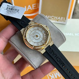 Michael Kors Lennox Three Hand Crystals Silver Dial Black Silicone Strap Watch For Women - MK7247 Buy Now By Michael Kors