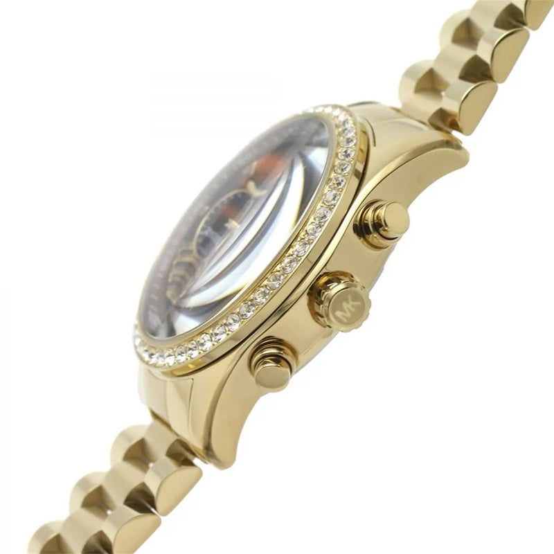 Michael Kors Lexington Chronograph Brown Dial Gold Steel Strap Watch For Women - MK7276 Buy Now By Michael Kors