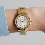 Michael Kors Lennox Three-Hand Silver Dial Gold Steel Strap Watch For Women - MK7278 Buy Now By Michael Kors