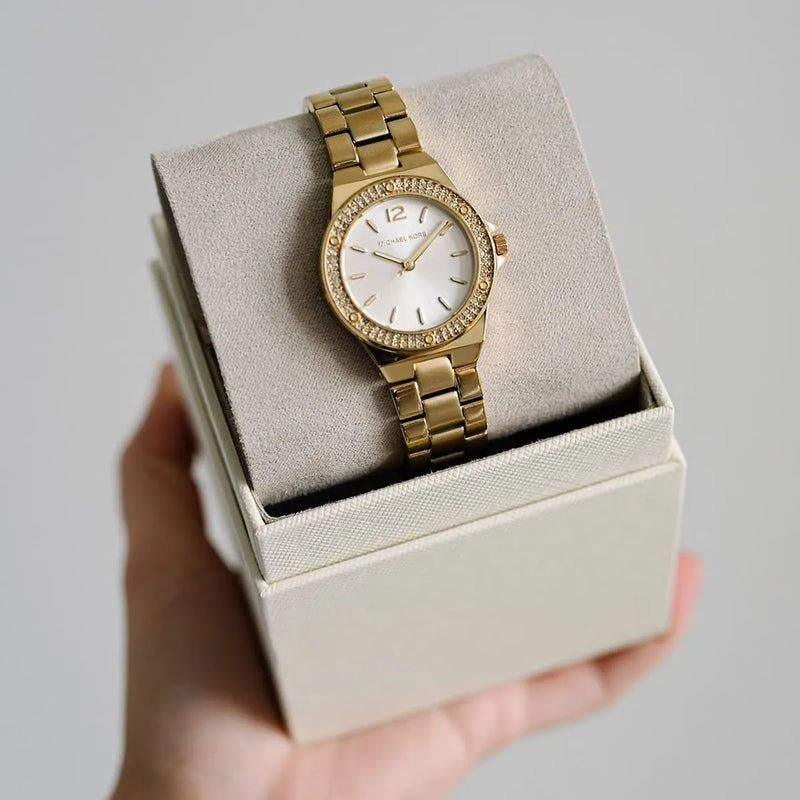Michael Kors Lennox Three-Hand Silver Dial Gold Steel Strap Watch For Women - MK7278 Buy Now By Michael Kors