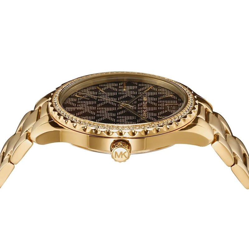 Michael Kors Layton Chronograph Brown Dial Gold Steel Strap Watch For Women - MK7296 Buy Now By Michael Kors
