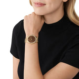 Michael Kors Layton Chronograph Brown Dial Gold Steel Strap Watch For Women - MK7296 Buy Now By Michael Kors
