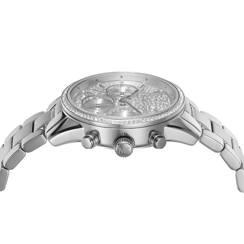 Michael Kors Ritz Chronograph Crystals Silver Dial Silver Steel Strap Watch For Women - MK7301 Buy Now By Michael Kors
