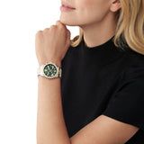 Michael Kors Lexington Chronograph Green Dial Two Tone Steel Strap Watch For Women - MK7303 Buy Now By Michael Kors