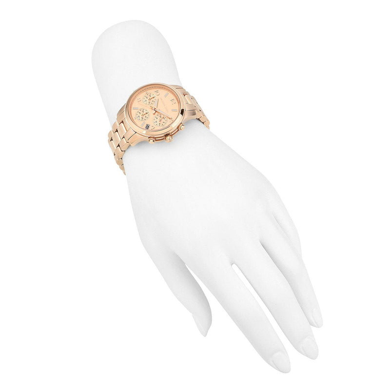 Michael Kors Runway Chronograph Rose Gold Dial Rose Gold Steel Strap Watch For Women - MK7327 Buy Now By Michael Kors