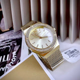 Michael Kors Lennox Three-Hand Gold Dial Gold Mesh Bracelet Watch For Women - MK7335 Buy Now By Michael Kors