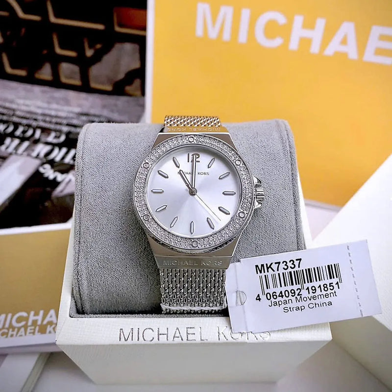 Michael Kors Lennox Three-Hand Silver Dial Silver Steel Strap Watch For Women - MK7337 Buy Now By Michael Kors