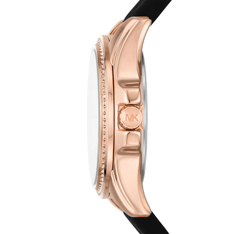 Michael Kors Mini Pilot Black Dial Black Silicone Strap Watch For Women - MK7373 Buy Now By Michael Kors