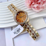 Michael Kors Runway Three Hand Brown Dial Two Tone Steel Strap Watch For Women - MK7389 Buy Now By Michael Kors