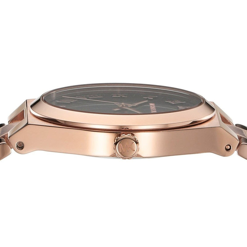 Michael Kors Lennox Three Hand Black Dial Rose Gold Steel Strap Watch For Women - MK7392 Buy Now By Michael Kors