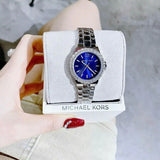 Michael Kors Lennox Three-Hand Blue Dial Silver Steel Strap Watch For Women - MK7397 Buy Now By Michael Kors