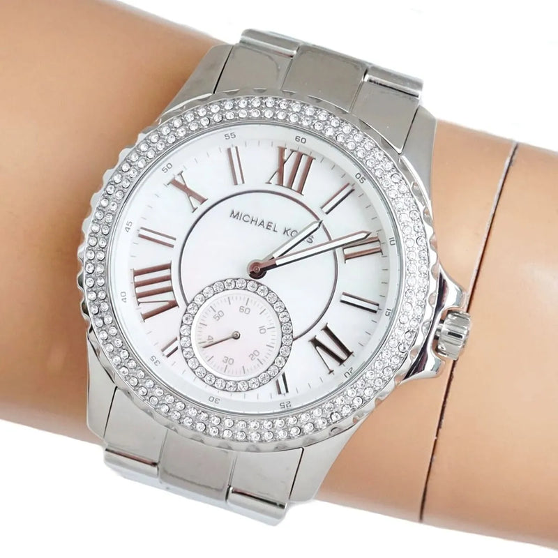 Michael Kors Everest Three hand Silver Dial Silver Steel Strap Watch For Women - MK7403 Buy Now By Michael Kors