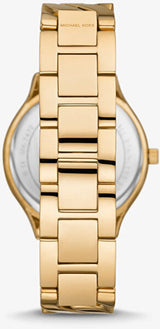 Michael Kors Runway Three-Hand White Dial Gold Steel Strap Watch for Women - MK7472 Buy Now By Michael Kors