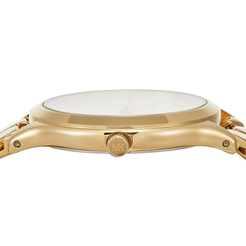 Michael Kors Runway Three-Hand White Dial Gold Steel Strap Watch for Women - MK7472 Buy Now By Michael Kors
